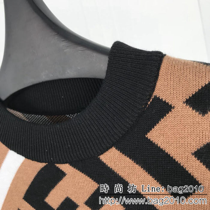 FENDI芬迪 官網同步 18FF系列新款 斜紋字母提花 羊毛衫 王嘉爾同款 超細膩羊毛料 高版本男女同款 ydi2320